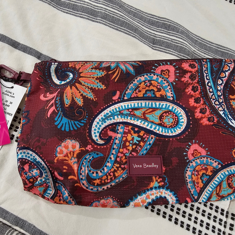 Vera Bradley Burgundy Paisley Pouch